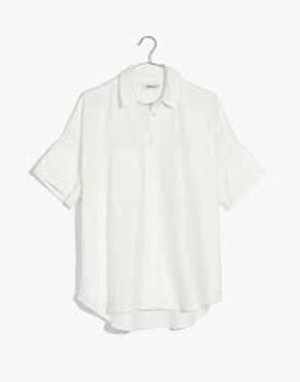 Madewell White 100% White "Flannel Courier" Short Sleeve Button Up Blouse sz XS